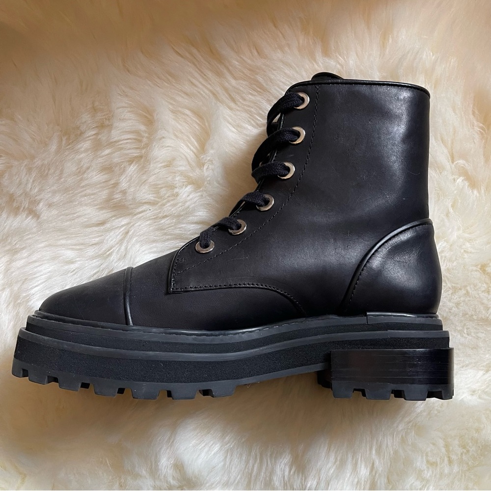 🆕 NWT + Box - Schutz Maylova Leather Ankle Combat Boots - 7 - Picture 5 of 10